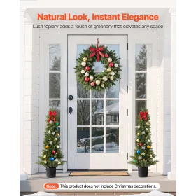 VEVOR kunstige topiary cedertræer, 2 sæt 914 mm kunstige fyrrebuske planter, falsk silketræ ser ægte ud, nem montering til