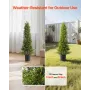 VEVOR Artificial Topiary Cedar Trees, 2 Set 914mm Faux Pine Shrubs Plants, Fake Silk Tree Look Real, Easy Assembly for Decor Fro