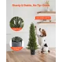 Artificial Topiary Cedar Trees, 2 Set 914mm Faux Pine Shrubs Plants, Fake Silk Tree Look Real, Easy Assembly for Decor Front Por