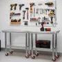 VEVOR Stainless Steel Table, 60 x 90 cm Food Prep Worktable with Wheels, Kitchen Prep Table with Adjustable Undershelf Workstati