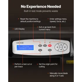 VEVOR vinylskærermaskine, 1350 mm maks. fremføringsbredde, dobbeltblade, justerbar kraft og hastighed, LED-skærm,