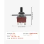 VEVOR Toggle Switch, 6 Pin Momentary Polarity Reversing Toggle Switch (ON)-Off-(ON) DC 12V/30A AC 250V/15A - with Up Down Mounti