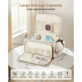 VEVOR brystpumpetaske, ammetaske med vandtæt måtte, passer til S1/S2, pumpetilbehør og opbevaring af modermælk, bærbar