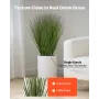 Artificial Grass Plant, 686mm Faux Onion Grass Fake Greenery Shrubs Plant, Premium PVC for Indoor Outdoor House Home Garden Offi