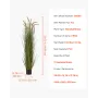 Artificial Grass Plant, 2 Pack 1499mm Horsetail Reed Grass in Pot, Premium PVC Faux Fake Greenery Shrubs Plant for Indoor Outdoo