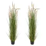 Artificial Grass Plant, 2 Pack 1499mm Horsetail Reed Grass in Pot, Premium PVC Faux Fake Greenery Shrubs Plant for Indoor Outdoo