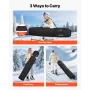 Ski Roller Bag, Up to 68.9 in/175 cm, Padded Snowboard Bag with Wheels for Air Travel, 600D Waterproof Oxford Fabric, with Adjus
