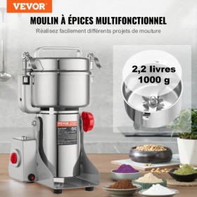 1000g Commercial Spice Grinder Electric Grain Mill Grinder High Speed