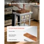 rustfrit stålbord, 61 x 45 cm Food Prep Arbejdsbord med hjul