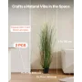 VEVOR Artificial Grass Plant, 2 Pack 1499mm Faux Reed Flower Grass in Pot, Premium PVC Fake Greenery Shrubs Plant for Indoor Out