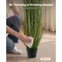 VEVOR Artificial Grass Plant, 2 Pack 1499mm Faux Reed Flower Grass in Pot, Premium PVC Fake Greenery Shrubs Plant for Indoor Out