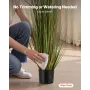 Artificial Grass Plant, 2 Pack 1194mm Horsetail Reed Grass in Pot, Premium PVC Faux Fake Greenery Shrubs Plant for Indoor Outdoo