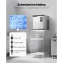 Commercial Ice Maker Machine - Head, 136 kg/Day Stainless Steel Ice Machine with Scheduled Ice-Making, Self-Cleaning, Adjustable
