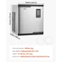 VEVOR Commercial Ice Maker Machine - Head, 136 kg/Day Stainless Steel Ice Machine with Scheduled Ice-Making, Self-Cleaning, Adju