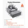 Chaise Lounge Chair, 1115 mm Boneless Modular Chaise Lounge Indoor, Oversized Corduroy Reading Chair with Throw Pillows & Armres