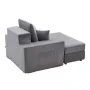 Chaise Lounge Chair, 1115 mm Boneless Modular Chaise Lounge Indoor, Oversized Corduroy Reading Chair with Throw Pillows & Armres