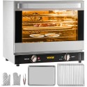 Kommerciel konvektionsovn, 66L/ 60QT, halvstørrelse konventionel ovn bordplade, 2800W 4-lags brødrister m/ frontglasdør,