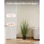 Artificial Grass Plant, 2 Pack 889mm Cattail Grass in Pot, Premium PVC Faux Fake Greenery Shrubs Plant for Indoor Outdoor House 
