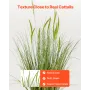 Artificial Grass Plant, 2 Pack 889mm Cattail Grass in Pot, Premium PVC Faux Fake Greenery Shrubs Plant for Indoor Outdoor House 