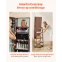 360° Swivel Jewelry Cabinet, 1550 mm Tall, Full-Length Mirror with Storage, Standing Rotatable Jewelry Armoire Organizer, Lockab