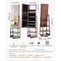 VEVOR 360° Swivel Jewelry Cabinet, 1550 mm Tall, Full-Length Mirror with Storage, Standing Rotatable Jewelry Armoire Organizer, 