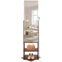 360° Swivel Jewelry Cabinet, 1550 mm Tall, Full-Length Mirror with Storage, Standing Rotatable Jewelry Armoire Organizer, Lockab