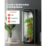 Indoor Grow Tent, 60 x 60 x 180 cm, 600D High Reflective Mylar, Indoor Plant Tent with Observation Window, Floor Tray & Zipper, 