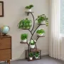 Plant Stand Indoor with Grow Lights, 157.5cm Tall 8-Tier Lighted Plant Shelf, Metal Corner Plants Holder, 3 Timer & 10 Brightnes
