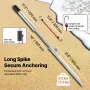 Sand Spike Boat Anchor, 90 cm Slide Anchor Shore Spike, Galvanized Carbon Steel Boat Shore Anchors, Shallow Water Beach Anchors,