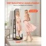 360° drejeligt smykkeskab, 1600 mm højt, fuldlængde spejl med