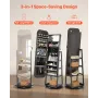 360° drejeligt smykkeskab, 1600 mm højt, fuldlængde spejl med