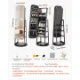 VEVOR 360° drejeligt smykkeskab, 1600 mm højt, fuldlængde spejl med opbevaring, stående, drejeligt smykkearrangement,