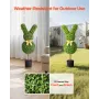 VEVOR Artificial Topiary Bunny-Shape Boxwood Ball, 2 Set 914mm Faux Boxwood Plant Balls, Fake Silk Tree Look Real, Easy Assembly