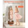 360° Swivel Jewelry Cabinet, 1655 mm Tall, Full-Length Mirror with Storage, Standing Rotatable Jewelry Armoire Organizer, Lockab