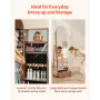 360° Swivel Jewelry Cabinet, 1655 mm Tall, Full-Length Mirror with Storage, Standing Rotatable Jewelry Armoire Organizer, Lockab
