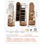 VEVOR 360° Swivel Jewelry Cabinet, 1655 mm Tall, Full-Length Mirror with Storage, Standing Rotatable Jewelry Armoire Organizer, 