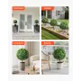Artificial Topiary Boxwood Trees with Ground Spike, 2 Set 686mm Faux Shrubs & Bushes Potted Plants, Fake Silk Tree Look Re