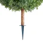 Artificial Topiary Boxwood Trees with Ground Spike, 2 Set 686mm Faux Shrubs & Bushes Potted Plants, Fake Silk Tree Look Re