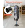 Rotating Brochure Display Rack, 30 Pockets Mesh Magazine Literature Display Stand, Portable Floor Standing Magazine Rack, Metal 