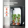 VEVOR Indoor Grow Tent, 120 x 60 x 180 cm, 600D High Reflective Mylar, Indoor Plant Tent with Observation Window, Floor Tray & Z
