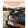 Water Rowing Machine, 6-Level Quiet Resistance, Wooden Foldable Rower Machine with 14L Water Tank & LCD Monitor, Bluetooth App C