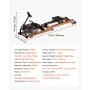 Water Rowing Machine, 6-Level Quiet Resistance, Wooden Foldable Rower Machine with 14L Water Tank & LCD Monitor, Bluetooth App C