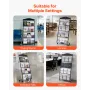 VEVOR Brochure Display Rack, 4-Tier Magazine Literature Display Stand with Wheels, Movable Floor Standing Magazine Rack, Heavy D
