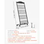 VEVOR Brochure Display Rack, 4-Tier Magazine Literature Display Stand with Wheels, Movable Floor Standing Magazine Rack, Heavy D