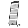 VEVOR Brochure Display Rack, 4-Tier Magazine Literature Display Stand with Wheels, Movable Floor Standing Magazine Rack, Heavy D