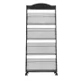 VEVOR Brochure Display Rack, 4-Tier Magazine Literature Display Stand with Wheels, Movable Floor Standing Magazine Rack, Heavy D