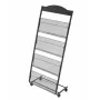 VEVOR Brochure Display Rack, 4-Tier Magazine Literature Display Stand with Wheels, Movable Floor Standing Magazine Rack, Heavy D