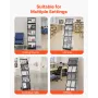 Brochure Display Rack, Foldable 5 Pockets Magazine Literature Display Stand, Movable Floor Standing Magazine Rack with Wheels, M