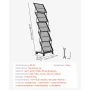 Brochure Display Rack, Foldable 5 Pockets Magazine Literature Display Stand, Movable Floor Standing Magazine Rack with Wheels, M