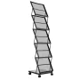 VEVOR Brochure Display Rack, Foldable 5 Pockets Magazine Literature Display Stand, Movable Floor Standing Magazine Rack with Whe